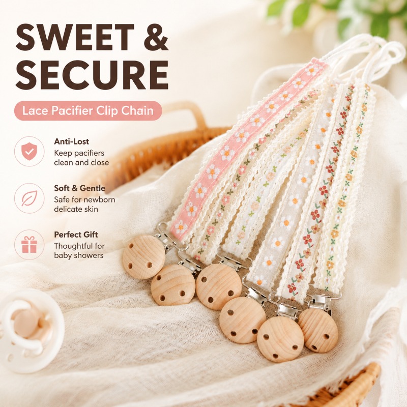Lace Pacifier Clip Chain for N - Baby Products Gift 评论和价格